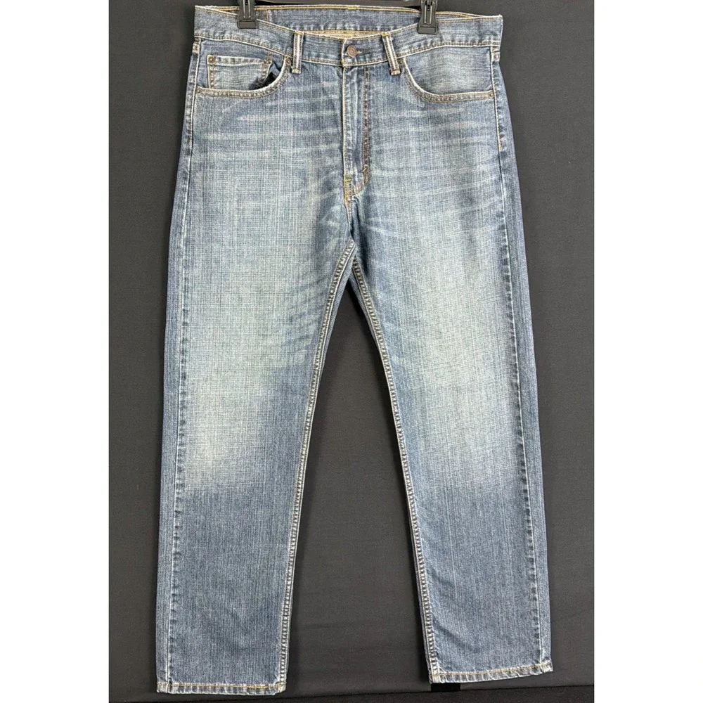Levi's 505 Regular Fit Straight Leg Jeans Men 33x32 Medium Wash Red Tab